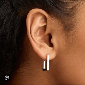 MEJURI Silver Medium Block Hoops $78 - 925 Sterling Silver